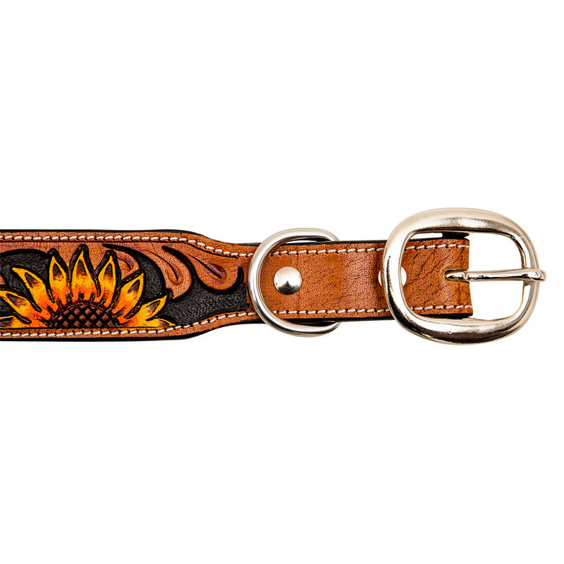 Zoomper Hand-Tooled Leather Dog Collar