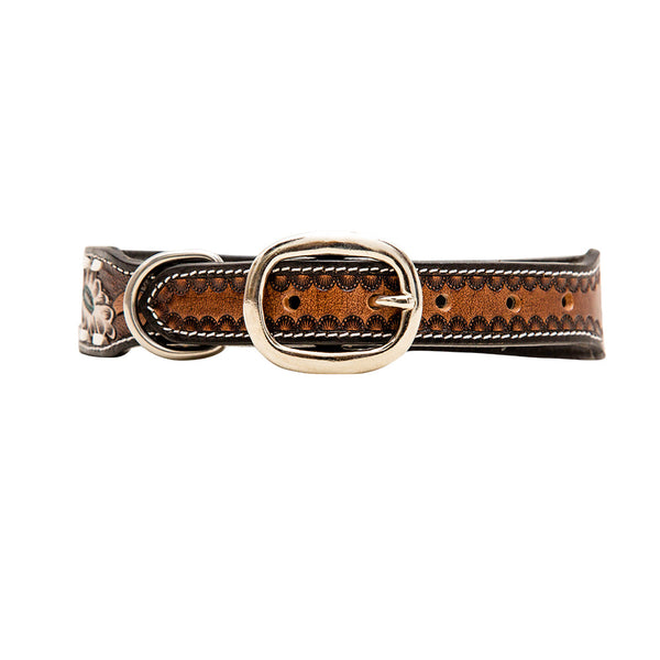 Hotshots Hand-Tooled Leather Dog Collar