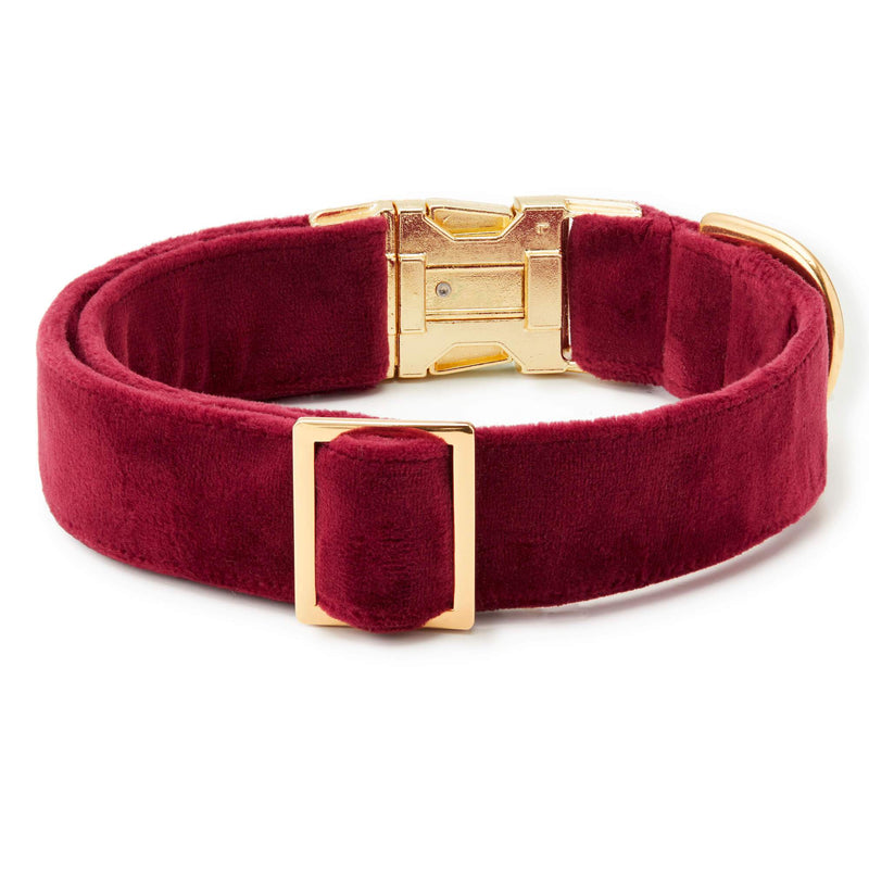 Burgundy Velvet Dog Collar